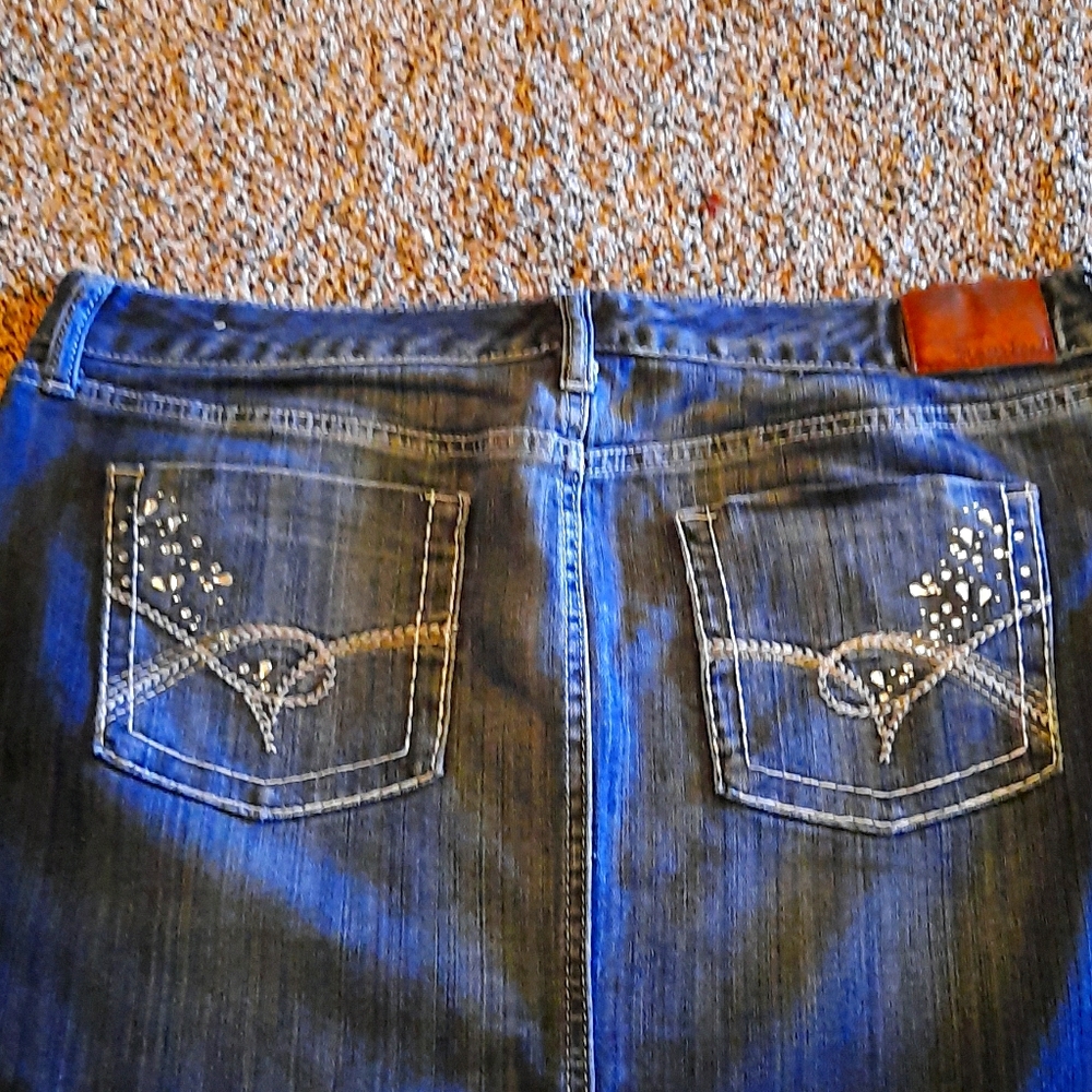 Maurices long jean skirt with slit